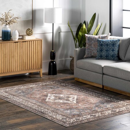 Nuloom Tindra Persian Medallion Machine Washable Area Rug 4ft x 6ft KFDR01A-406